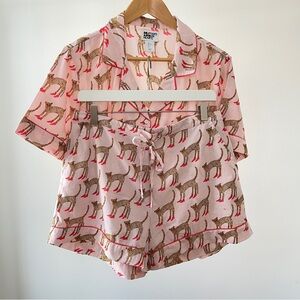 Bouffants & Broken Hearts Pink Leopard Print Pajama Set